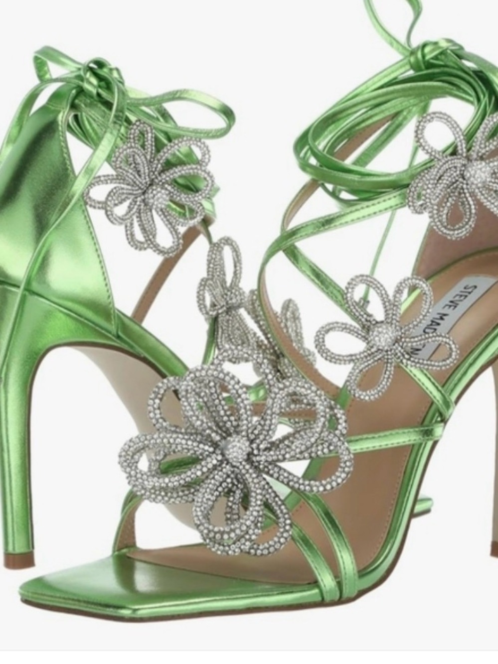 Women's Unleashed Flower Detailed Lace-Up Stiletto Sandals, 5.5 - Picture 2 of 3